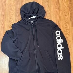 Adidas Full Zip Hoodie Sz XL Black